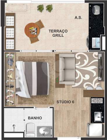 Flat à venda em Guarulhos (Centro), 1 dormitório, 1 banheiro, 1 vaga, 37 m2 de área útil, código 29-1043 (2/3)