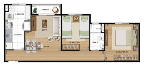 Apartamento à venda em São Paulo (V Livieiro - Sacomã), 2 dormitórios, 1 suite, 1 banheiro, 1 vaga, 52 m2 de área útil, código 310-454 (15/22)